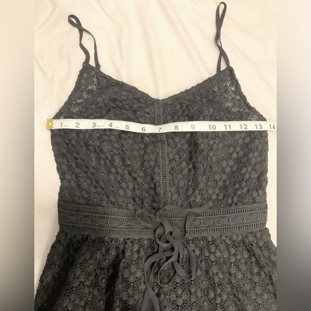 All Saints Black Lace Maxi Dress with Sheer Skirt Panels - Picture 10 of 16
